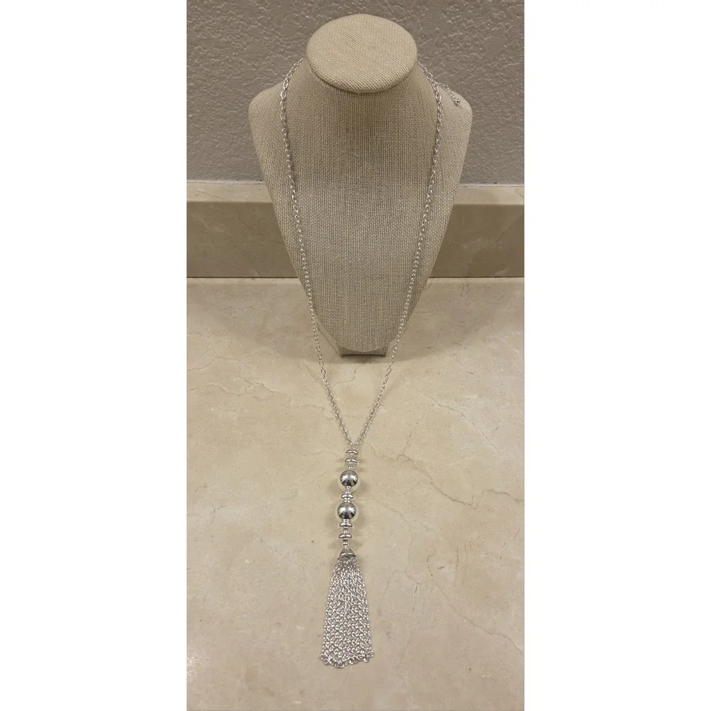 Joan Rivers Silver Tone Extra Long Tassel Necklace 30-33